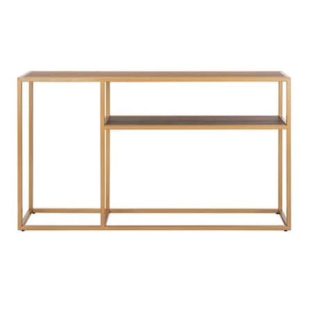 Safavieh 54 x 12 x 30.3 in. Octavia Console Table, Walnut & Gold CNS6205A